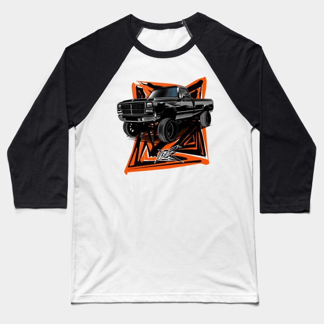 dodge first gen truck black Baseball T-Shirt by naquash